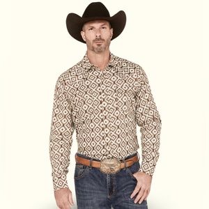 Wrangler Retro PREMIUM SOUTHWESTERN PRINT LONG SLEEVE SNAP WESTERN SHIRT